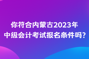 你符合内蒙古2023年中级会计考试报名条件吗？