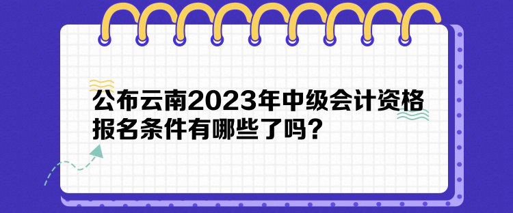 公布云南2023年中级会计资格报名条件有哪些了吗？