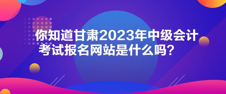 你知道甘肃2023年中级会计考试报名网站是什么吗？