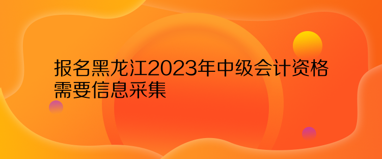 报名黑龙江2023年中级会计资格需要信息采集
