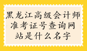 黑龙江高级会计师准考证号查询网站是什么名字