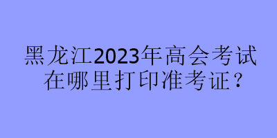 黑龙江2023年高会考试在哪里打印准考证？