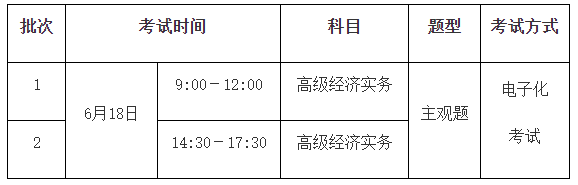 广州2023高级经济师考试时间