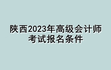 陕西2023年高级会计师考试报名条件