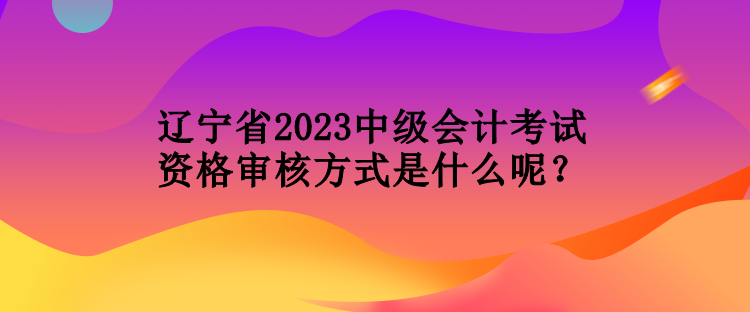 辽宁省2023中级会计考试资格审核方式是什么呢？