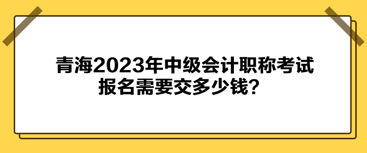 青海2023年中级会计职称考试报名需要交多少钱？