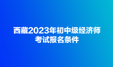 西藏2023年初中级经济师考试报名条件