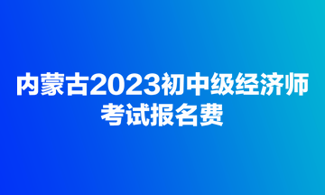 内蒙古2023初中级经济师考试报名费