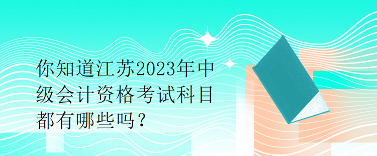 你知道江苏2023年中级会计资格考试科目都有哪些吗？