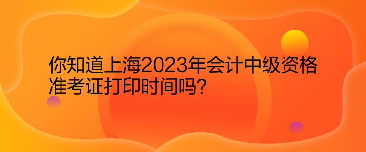 你知道上海2023年会计中级资格准考证打印时间吗？