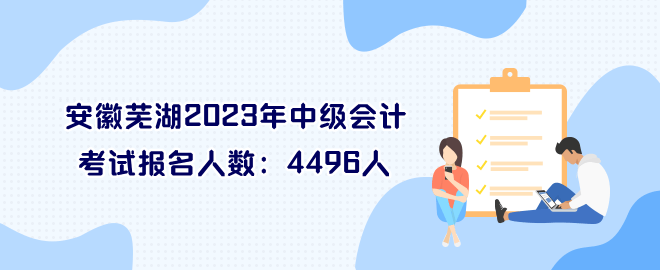 安徽芜湖2023年中级会计考试报名人数：4496人