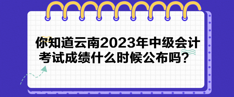 你知道云南2023年中级会计考试成绩什么时候公布吗？