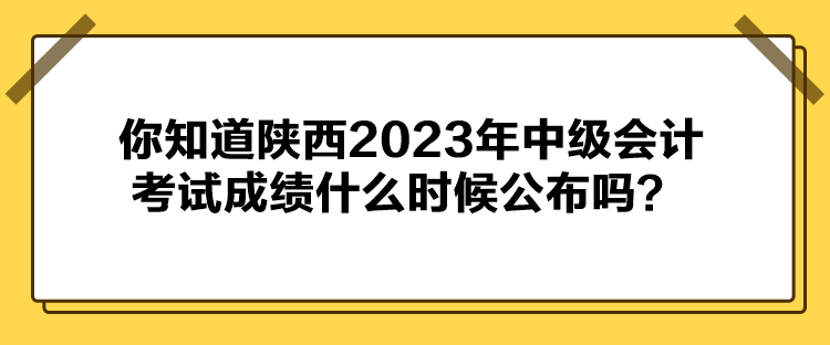 你知道陕西2023年中级会计考试成绩什么时候公布吗？