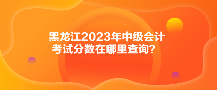 黑龙江2023年中级会计考试分数在哪里查询？