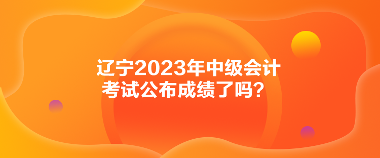 辽宁2023年中级会计考试公布成绩了吗？
