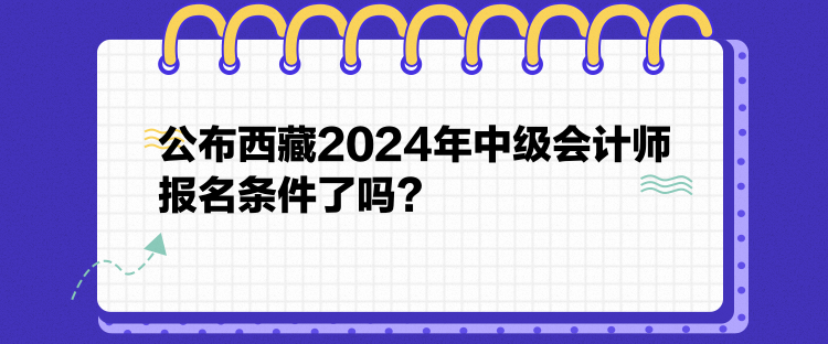 公布西藏2024年中级会计师报名条件了吗？